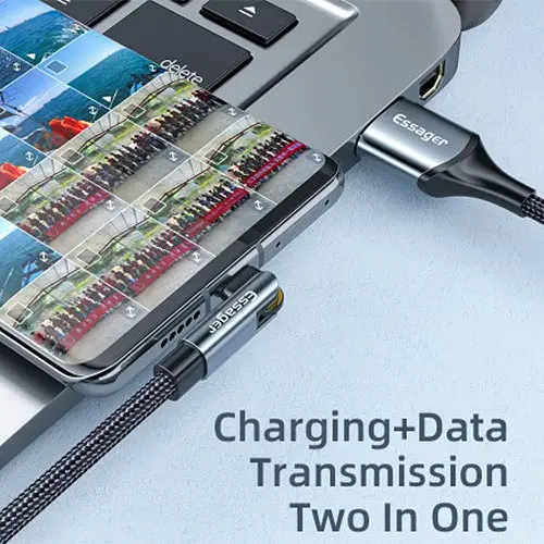 Зарядный кабель ESSAGER USB з обертаючим конектором Micro USB 3A 1метр - фото 3