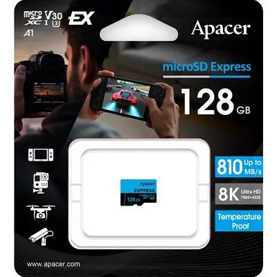 Карта памяти Apacer 128GB microSDXC 10 UHS-I U3 V30 A1 Express (AP128GMCEXG3X17-RA) - фото 2