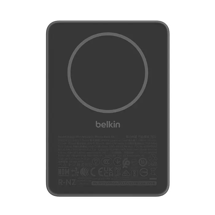 Портативний акумулятор із бездротовою зарядкою Power Bank Belkin Slim Magnetic 5000 Black