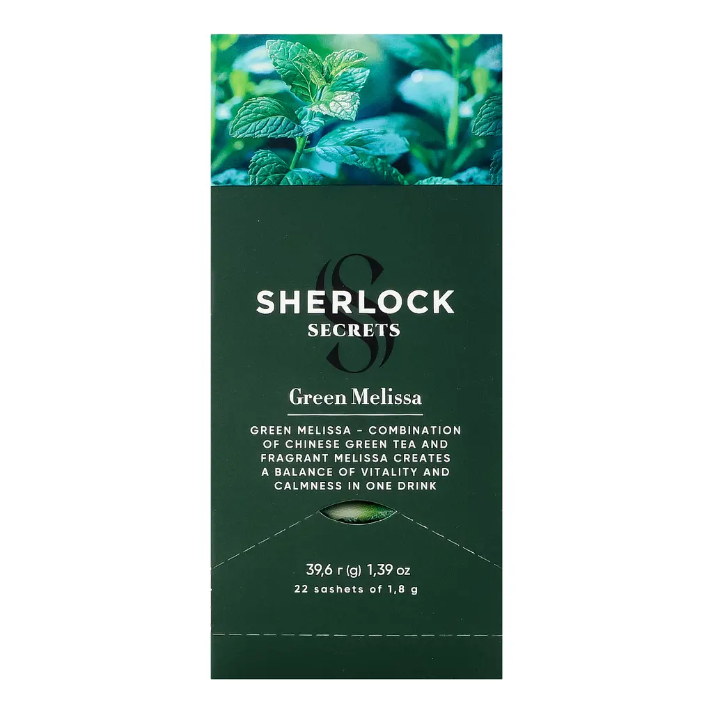 Чай зелений Sherlock Secrets Green Melissa 39.6 г  (22 шт x 1.8 г) - фото 3