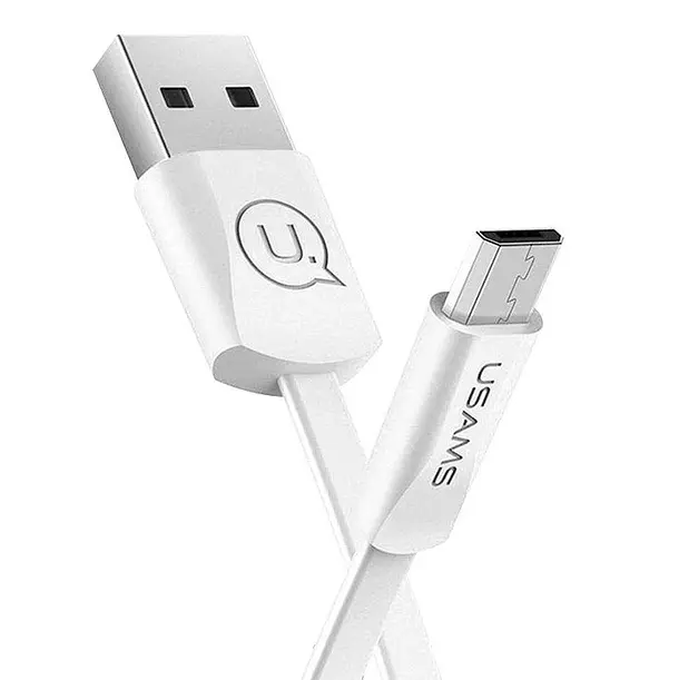 Кабель USAMS SJ201 U2 Micro Flat Data Cable 1.2M White
