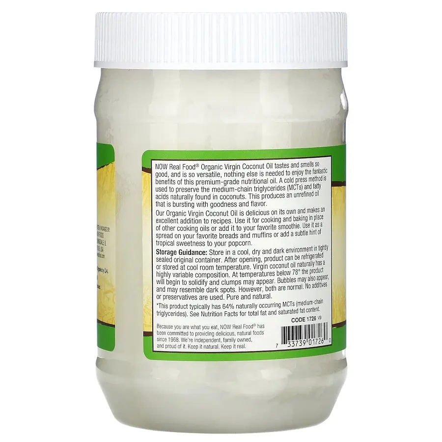 Замінник харчування Now Organic Virgin Coconut Cooking Oil 591 мл - фото 3