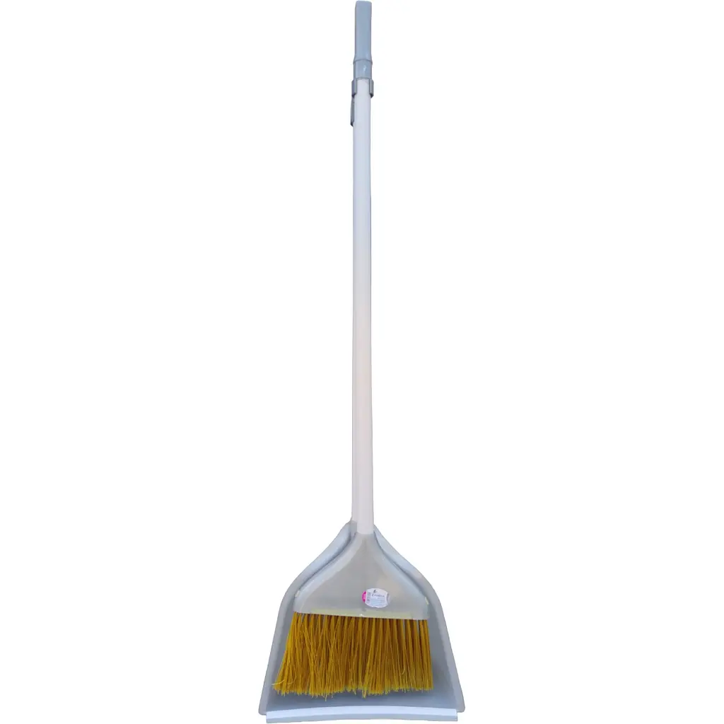 Совок для прибирання Zambak Plastik та щітка з довгими ручками сірий (ZP-129g) - фото 2