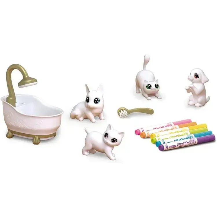 Набір для творчості Crayola Washimals Гламурні улюбленці з ванною,  4 тваринки та 6 фломастерів (74-7453) - фото 3