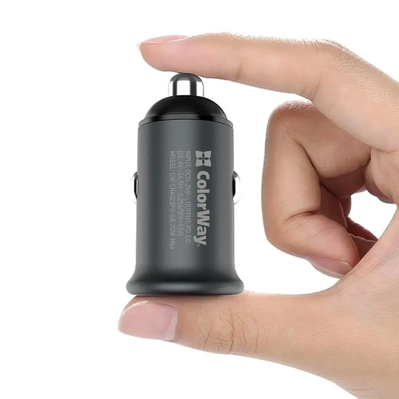Автомобільний зарядний пристрій ColorWay (1USBx3A, 20W) Power Delivery Port Gray (CW-CHA028PD-GR) - фото 2