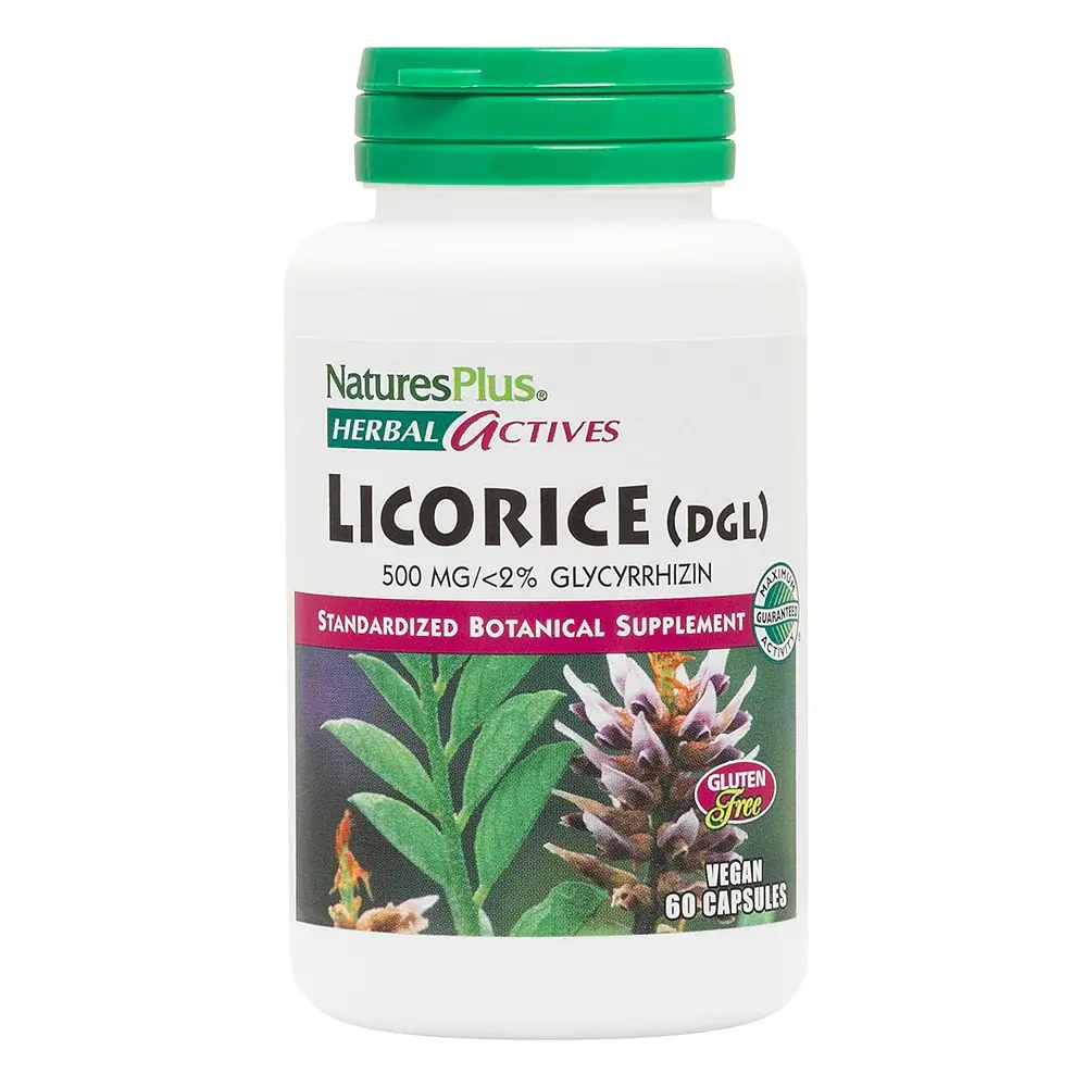 Натуральна добавка Natures Plus Herbal Actives Licorice 500 mg, 60 капсул