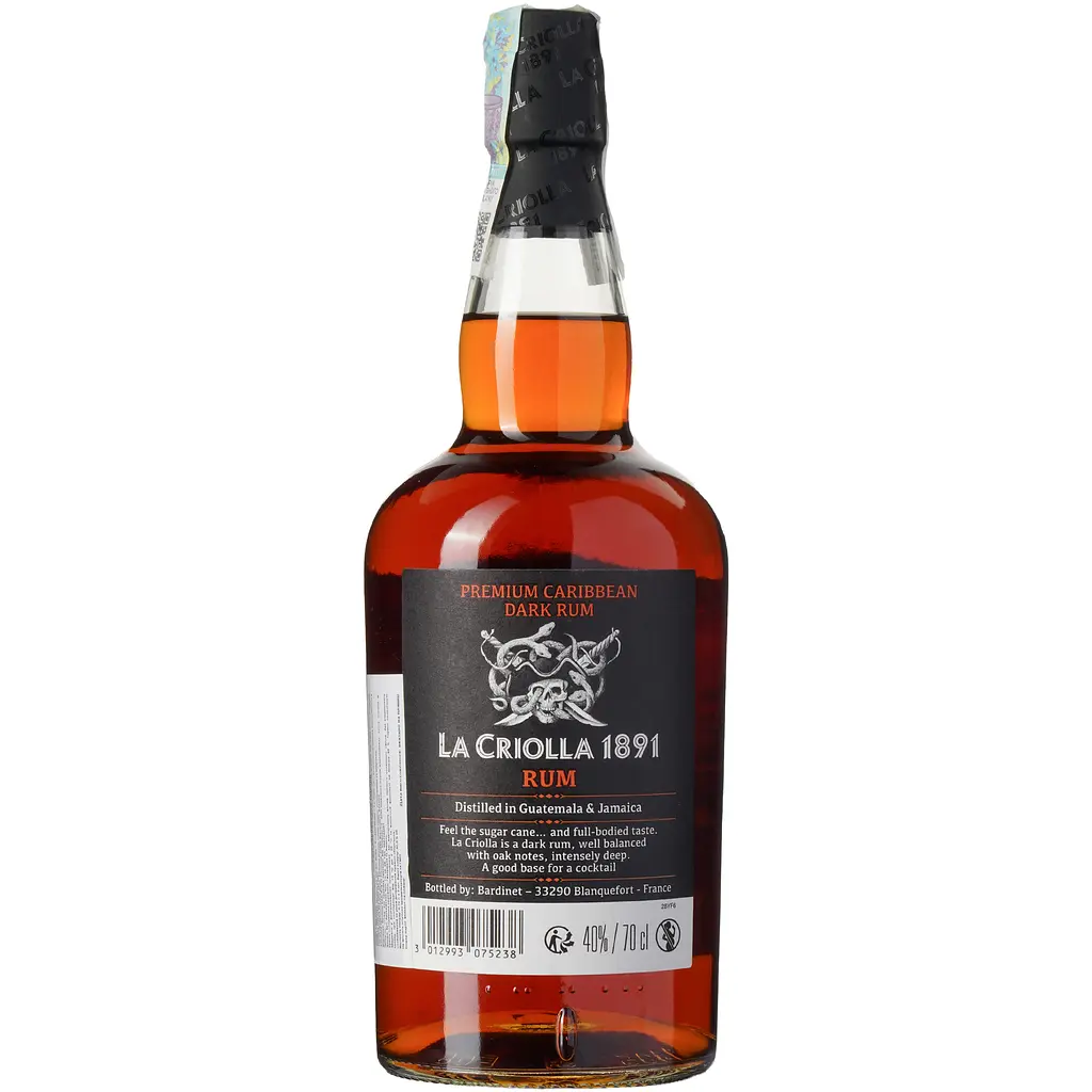 Ром Bardinet La Criolla 1891 Caribbean Dark 40% 0.7 л - фото 2
