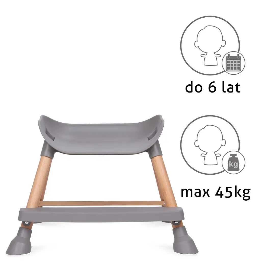 Стульчик для кормления Kidwell Eatan Wood 4 в 1 Gray (5901130091003) - фото 10