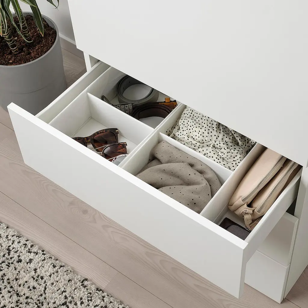 Органайзер з відділеннями IKEA білий для шухляд та полиць, 20×34×10 см - фото 4