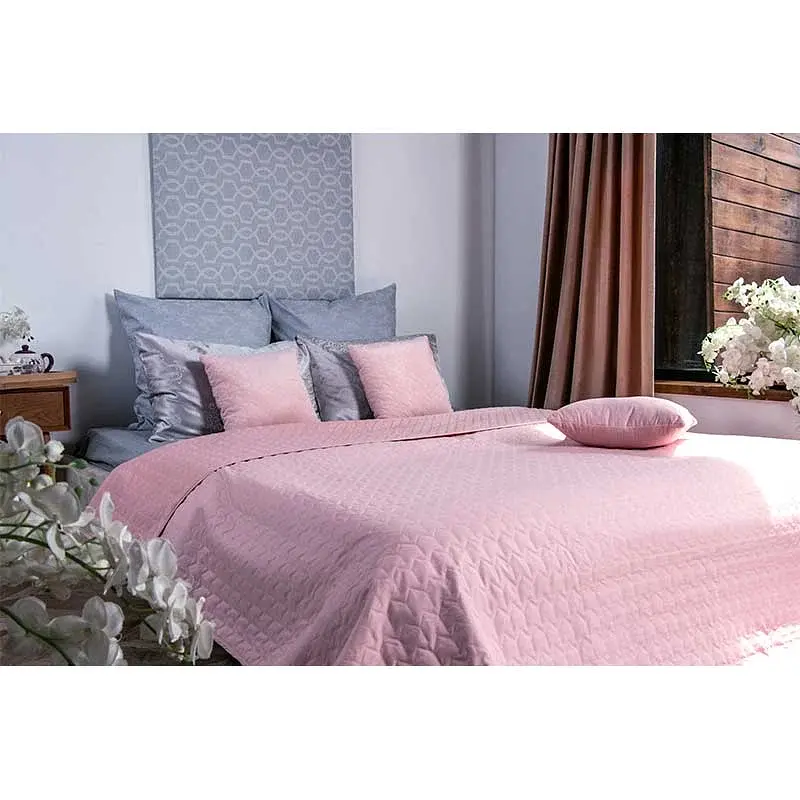 Двостороння декоративна подушка Руно Velour Rose зигзаг 40х40 см рожева - фото 4