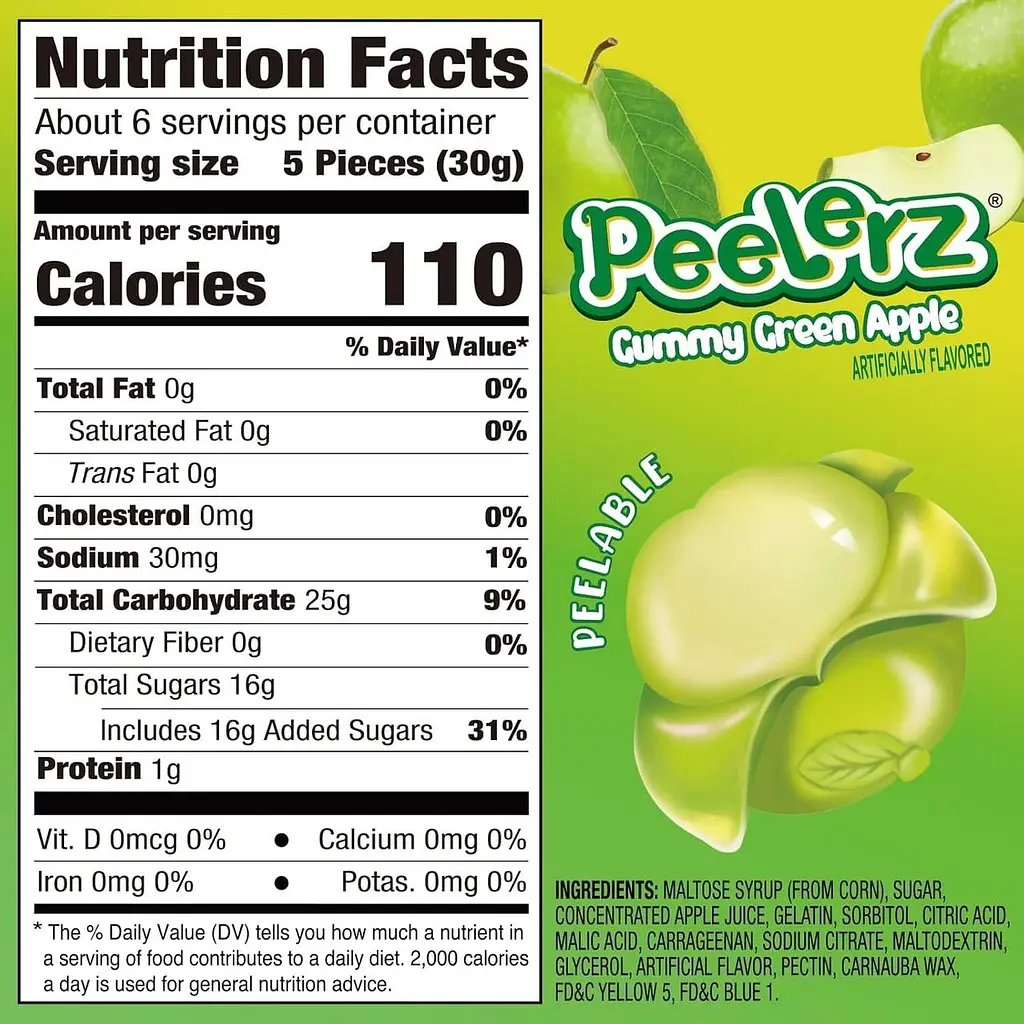 Желейні цукерки Amos Peelerz Peelable Green Apple Gummy Candy 170г - фото 5