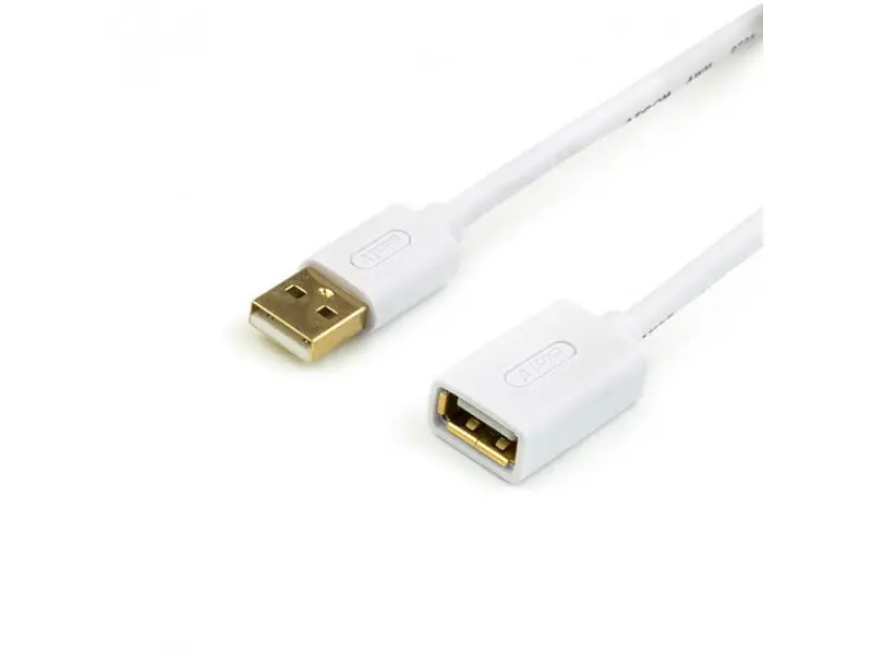 Кабель ATCOM (13424) USB 2.0 AM/AF, 0.8м, білий