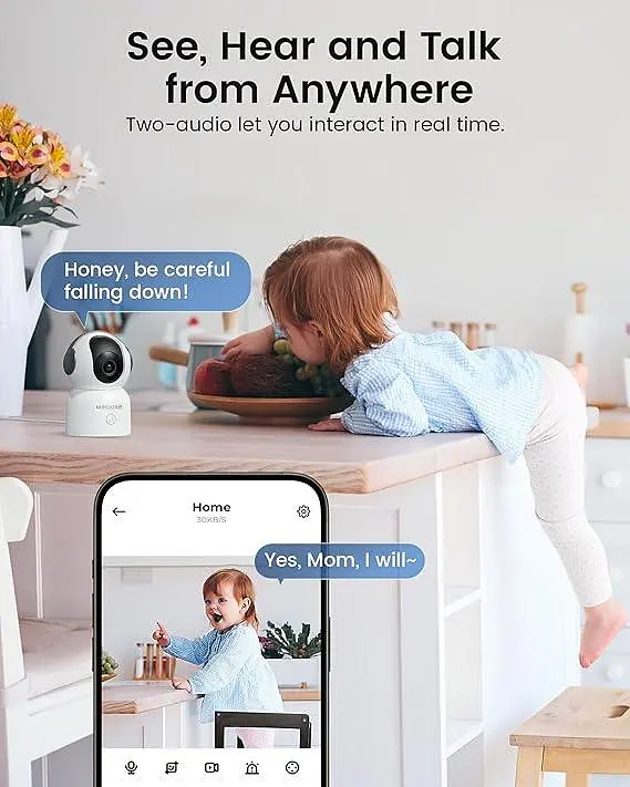 Камера відеоспостереження AKINGUAR Indoor Security Camera T2 2K Wi-Fi 360° з нічним баченням - фото 4