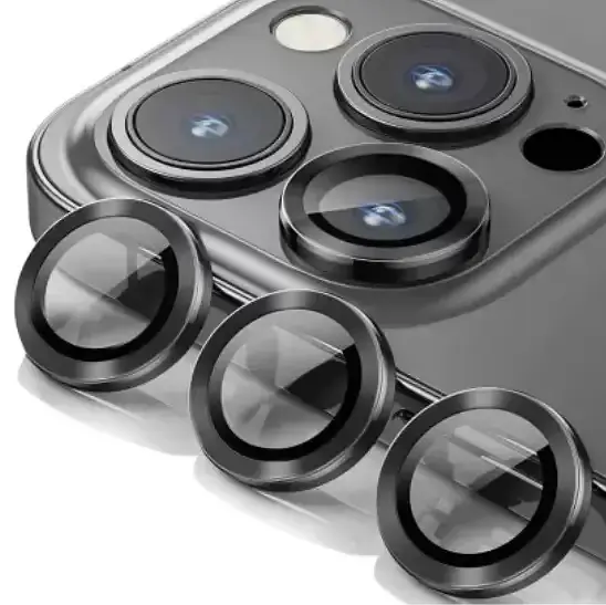 Захисне скло на камеру DK для Apple iPhone 12 Pro Lens Metal Ring Eagle Eye 015724 black 2 шт. - фото 3
