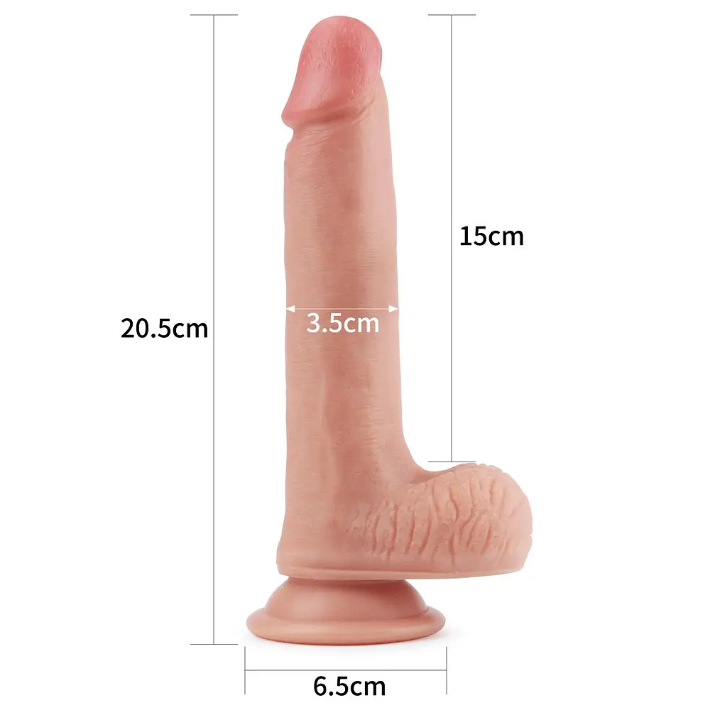 Фалоімітатор Dual layered Platinum Silicone 20.5 см тілесний - фото 7