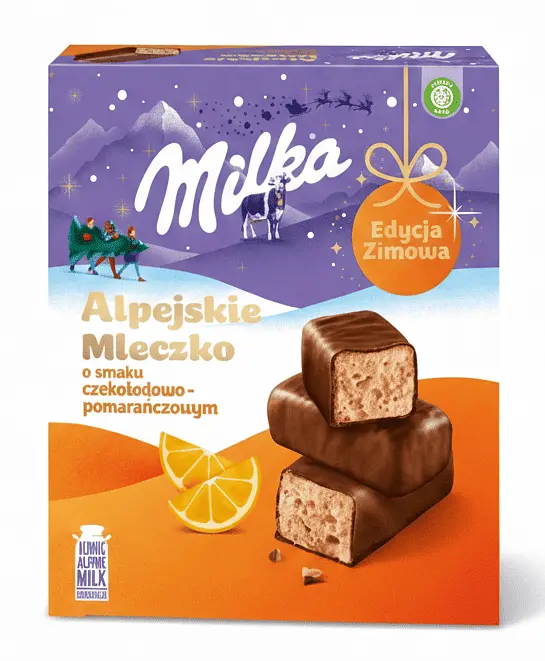 Цукерки пташине молоко Milka Alpine Milk Chocolate Orange 330г