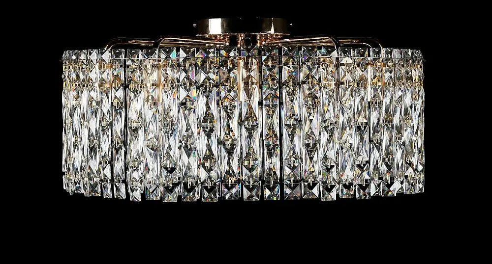 Кришталева люстра Splendid Ray LGH90338/10 (FGD) стельова люстра в золоті з десятьма лампами та кришталевими підвісами - фото 2