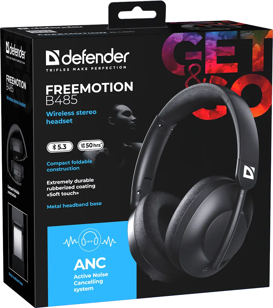 Гарнітура Defender FreeMotion B485 Bluetooth ANC Black (63485) (7151836) - фото 6