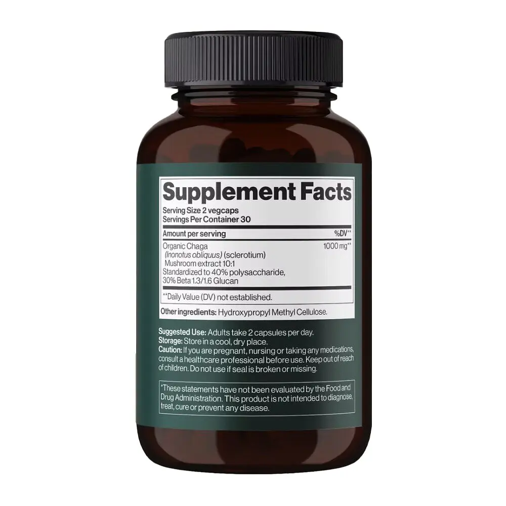 Гриб чага Mind Shi Chaga Mushroom 1000 mg, 60 вегакапсул - фото 2