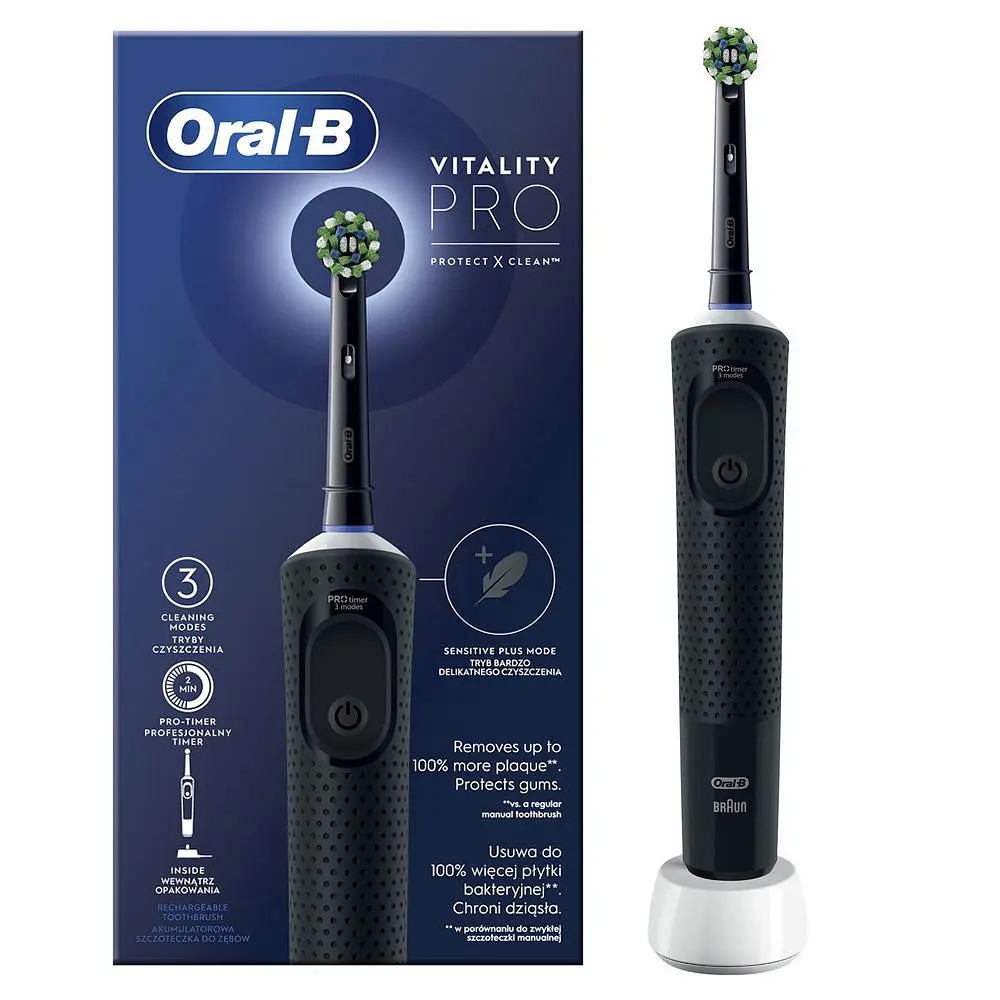 Зубна електрощітка Braun Oral-B Vitality D103.413.3 Pro Protect X Clean Cross Action Чорний D103.413.3