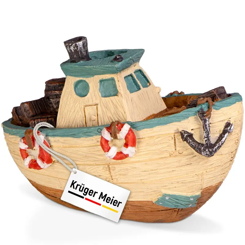 Декорація рибальський човен Kruger Meier Fishing Boat 11x6.5x7.5 см (1288) - фото 4