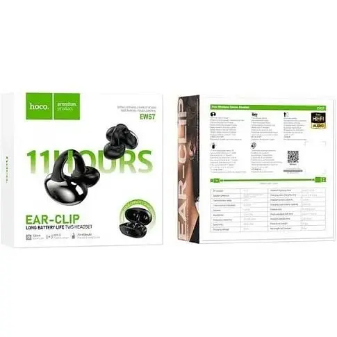 Бездротові навушники Hoco EW57 Auspicious Clip-On True Wireless Headset чорні 6942007610025 - фото 3