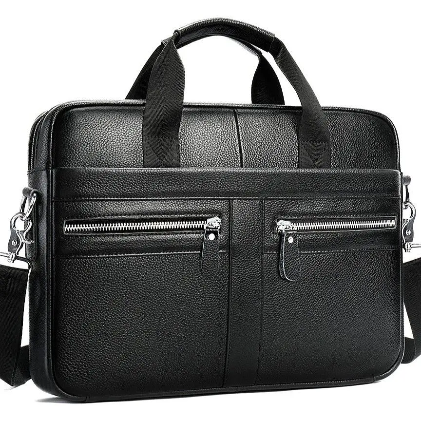 Чоловіча сумка для ноутбука й документів чорна SK N8256 Tiding Bag - фото 11