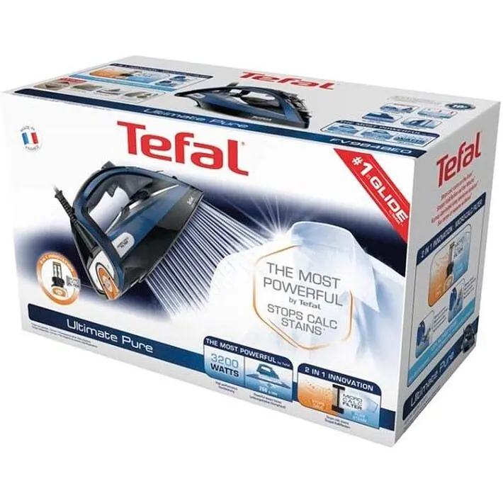 Праска Tefal Ultimate Pure FV9848E0 чорно-синя [91239] - фото 6