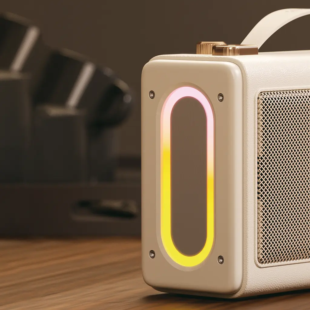 Портативна ретро колонка караоке HAVIT SK823BT 16W RGB Beige HAVIT (28308-000) - фото 9