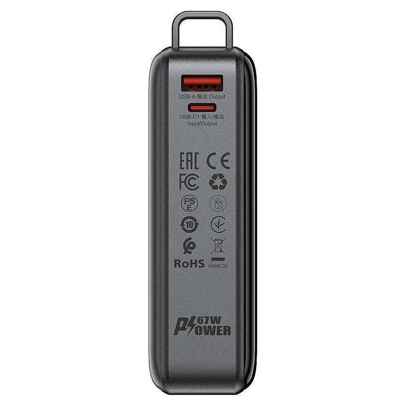 Павербанк ACEFAST M4 20000mAh PD 67W зовнішній акумулятор швидка зарядка LED чорний - фото 5