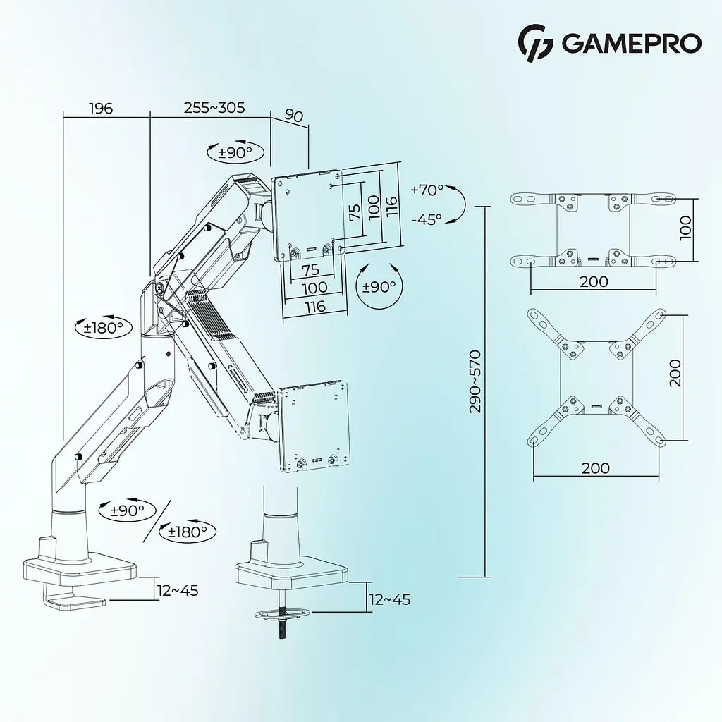Кронштейн GamePro OfficePro MAG701WBL White Blue MAG701WBL - фото 15