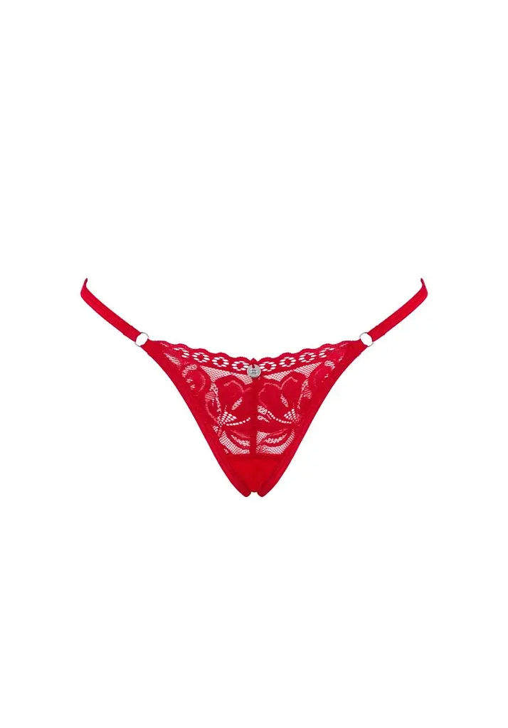 Трусики-стринги Obsessive Lacelove XL/XXL красный - фото 5