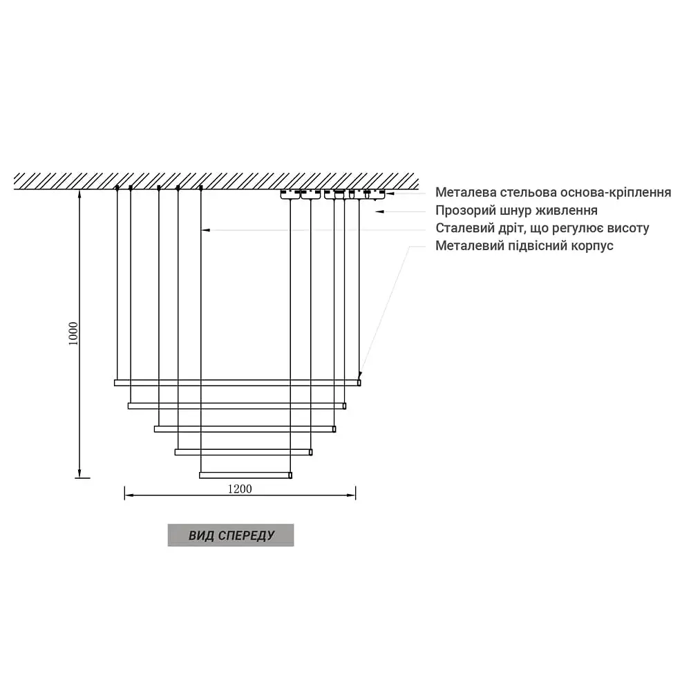 Необычная и эффектная люстра на 5 ярусов Ø 120 см в золотом корпусе Ст. PCL004-120*100*80*60*40 PGD Line F - фото 2