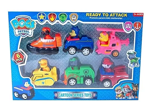 Набір машинок "Щенячий Патруль" 663- 8см інерція з фігуркою 6шт в коробці 36 x 21 x 6см (6575554545221)