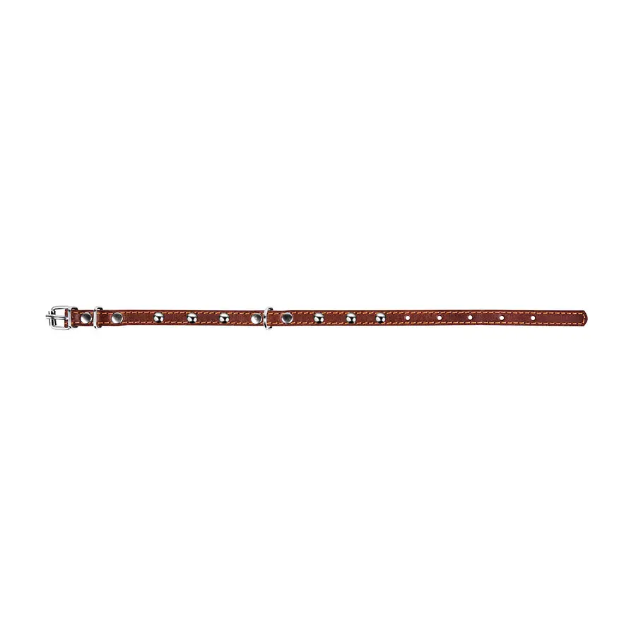 Ошейник Collar одинарный с украшениями (ширина 12мм длина 24-32см) коричневый - фото 3