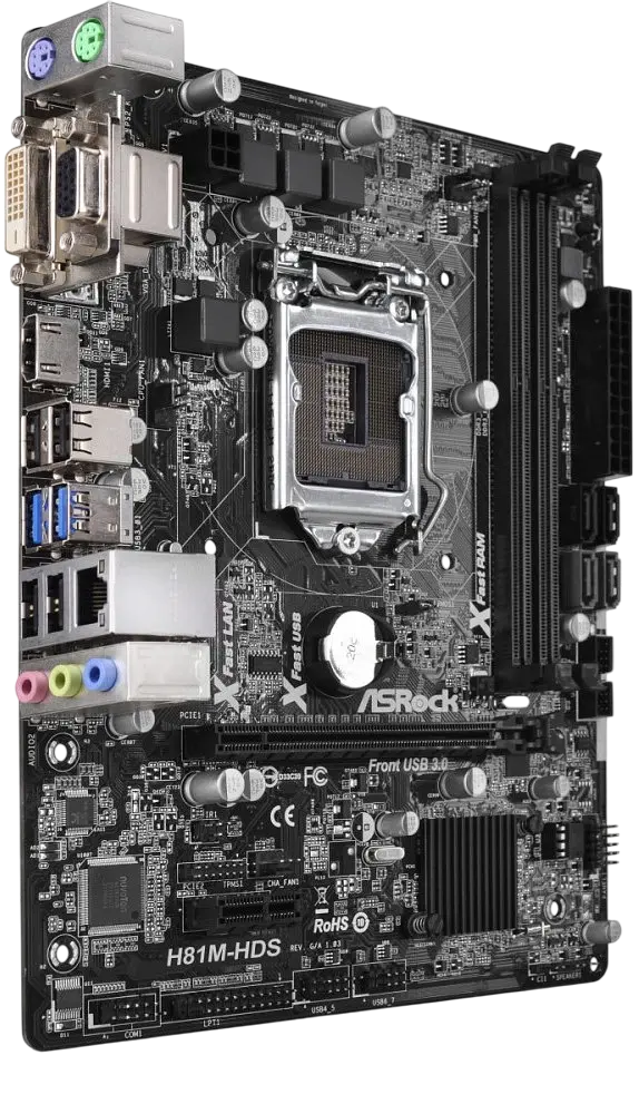 Материнская плата ASRock H81M-HDS LGA 1150 (H81M-HDS) Б/У - фото 2