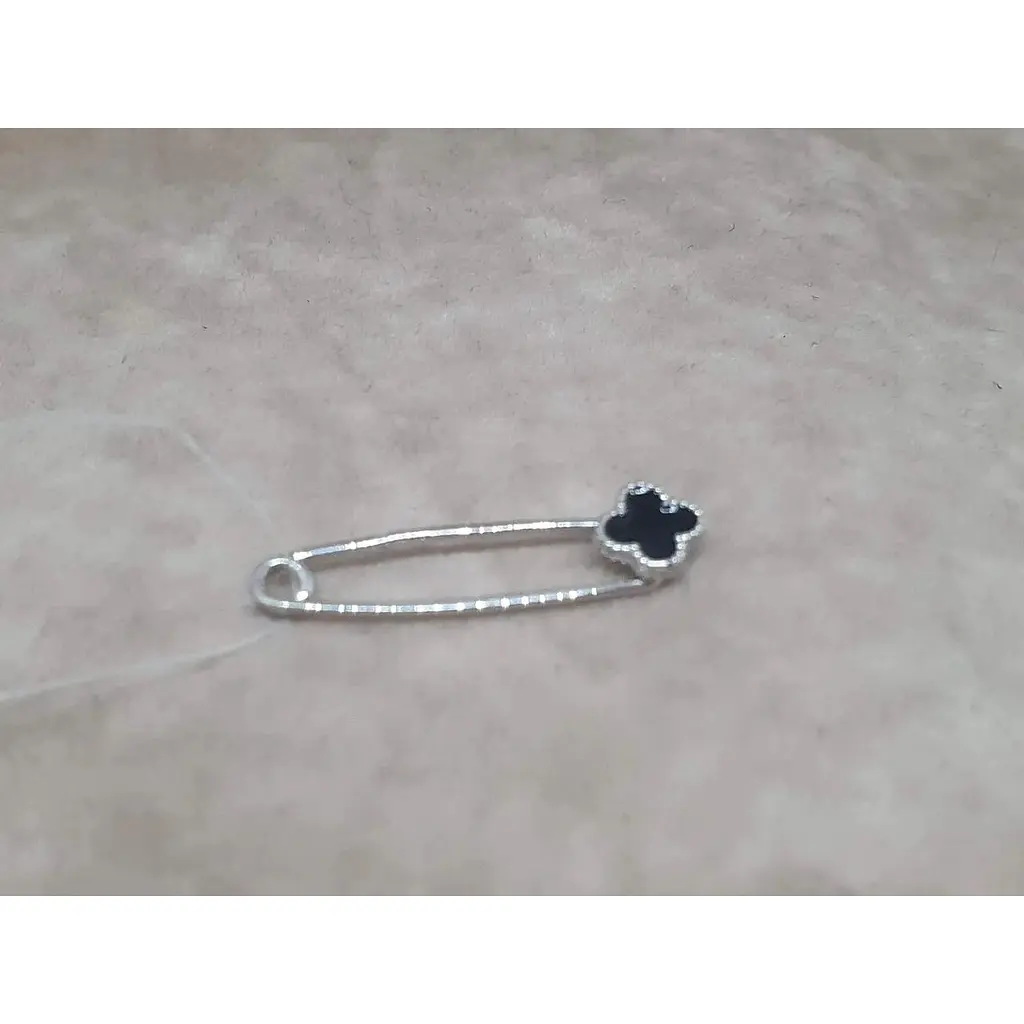 Срібна шпилька Астор Конюшина з емаллю. 9162647 - фото 2