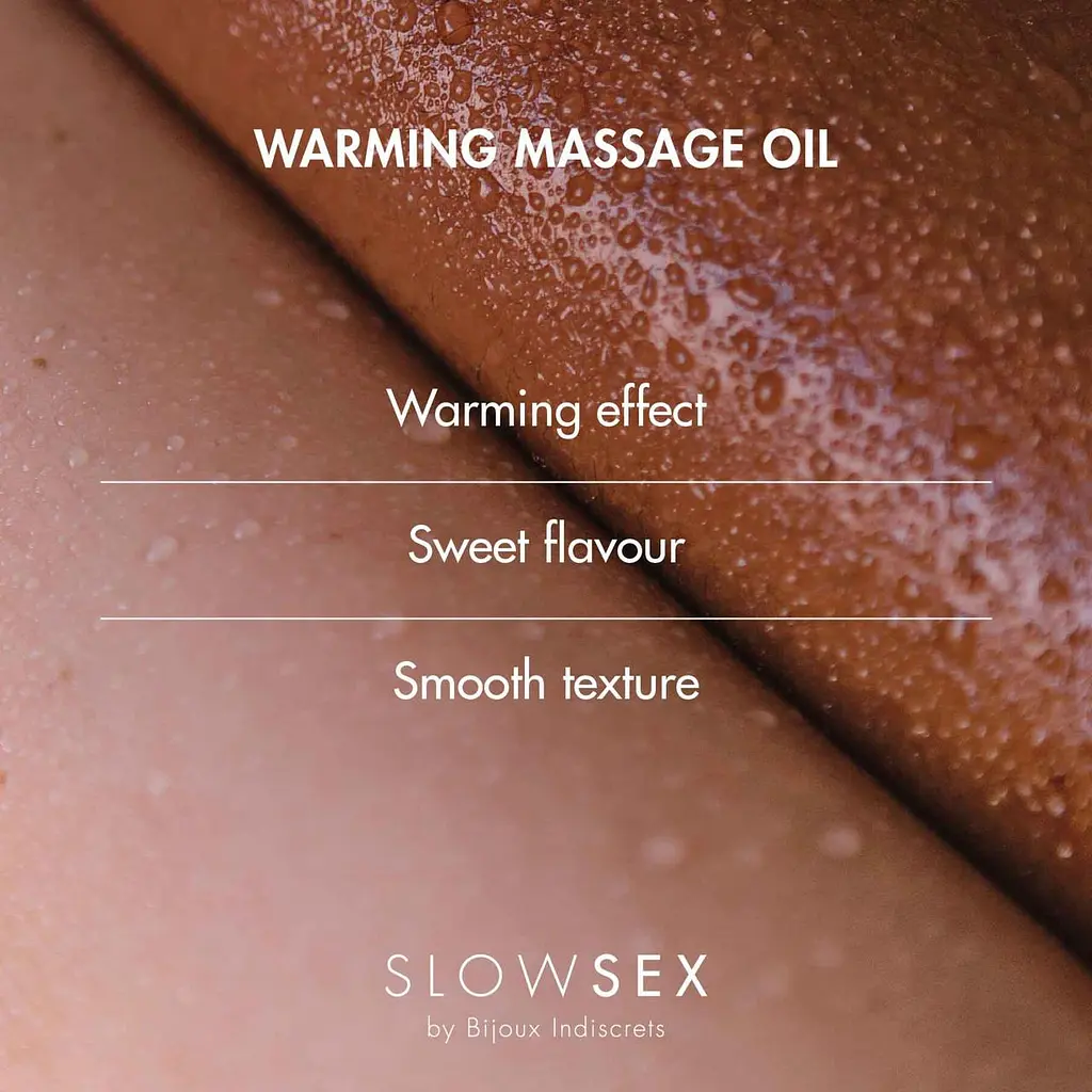 Разогревающее съедобное массажное масло Slow Sex by Bijoux Indiscrets Warming Massage Oil - фото 4