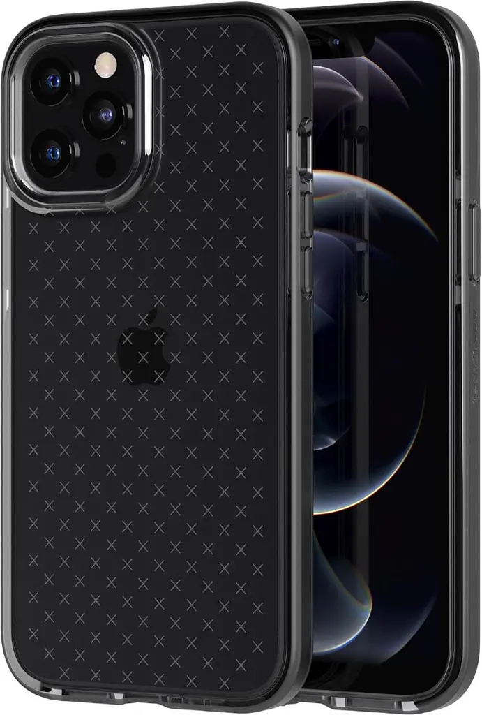 Протиударний чохол з антимікробним покриттям Tech21 Evo Check для iPhone 12 Pro Max (6.7") Smokey Black