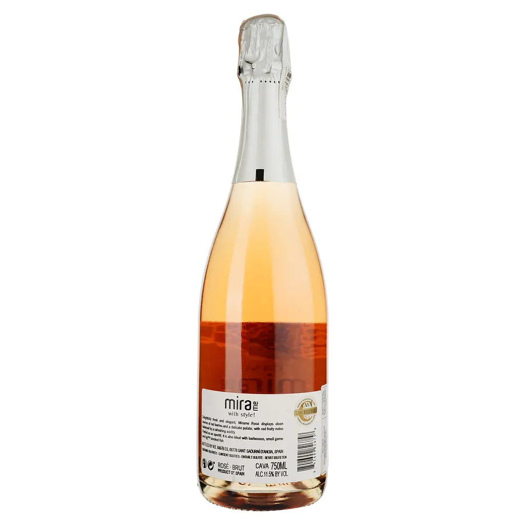 Вино ігристе Mirame Cava Brut Rose, рожеве, брют, 0,75 л - фото 2