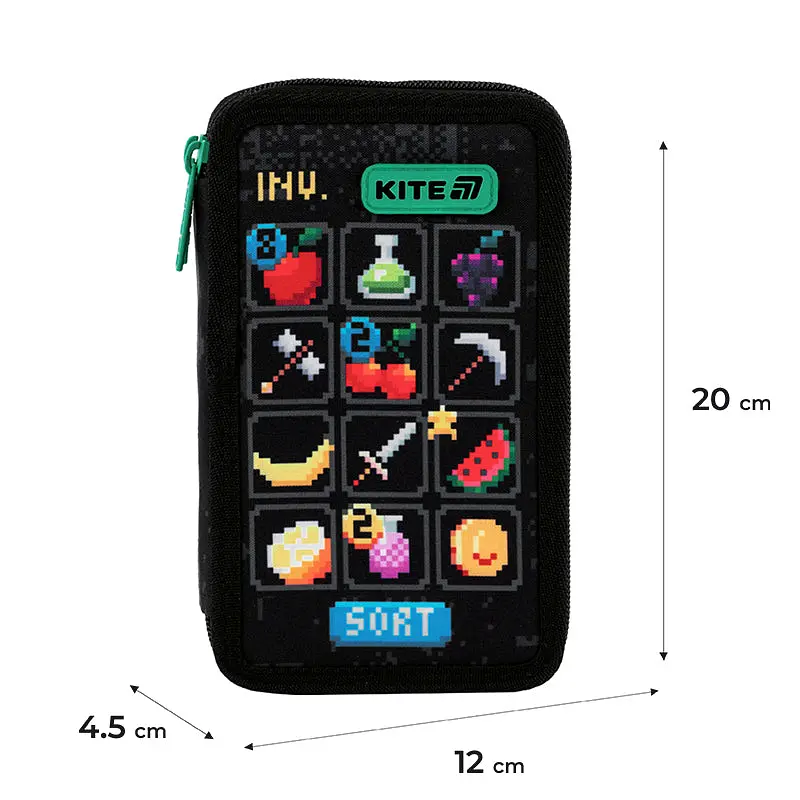 Пенал Kite Pixel Game черный (K25-623-2) - фото 3