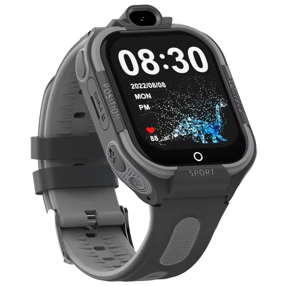 Дитячий смарт годинник Lemfo D6 з AMOLED дисплеєм, GPS трекером, 4G SIM-картою, HD відеодзвінками, Wi-Fi, кнопкою SOS, вологозахистом IP67 та робото до 5–7 днів Чорний - фото 3