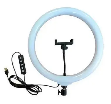 Кольцевая LED лампа для студийного освещения Ring RGB MJ18 18 см с пультом - фото 2
