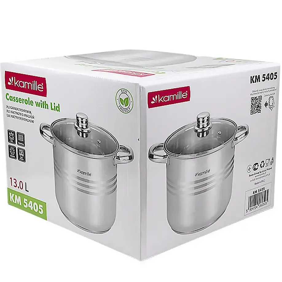 Каструля з кришкою Kamille KM-5405 13 л 28 см срібляста - фото 7