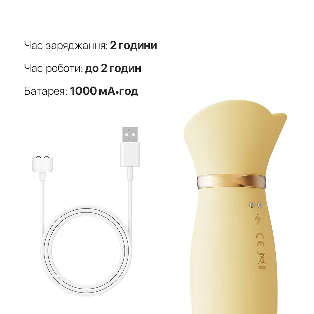 Пульсатор-вібратор із вакуумною стимуляцією клітора Zalo - ROSE Thruster Lemon Yellow - фото 6