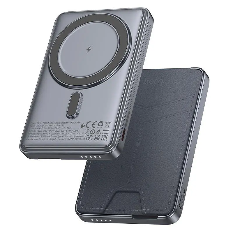 Універсальна мобільна батарея HOCO Q46 Title magnetic power bank + card + phone holder 5000mAh 20W