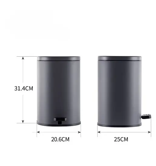 Відро для сміття Mixxus Premium Olivary-TC0105 Graphite з плавним закриттям овальне 5 л графіт (MI7063)  - фото 4