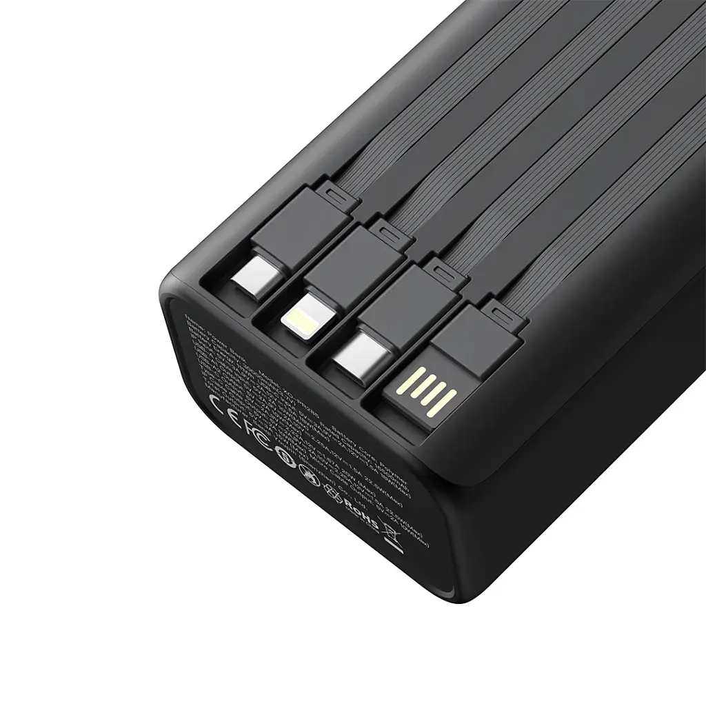 Батарея універсальна XO 30000mAh, PD/20W, QC/22,5W, Lamp, black (XO-PR285) - фото 5