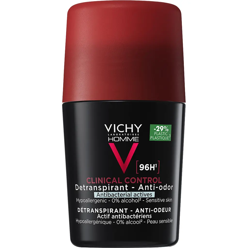 Антиперспірант для чоловіків Vichy Deo Clinical Control кульковий 96 годин захисту проти надмірного потовиділення та запаху 100 мл (2 шт. х 50 мл) - фото 2