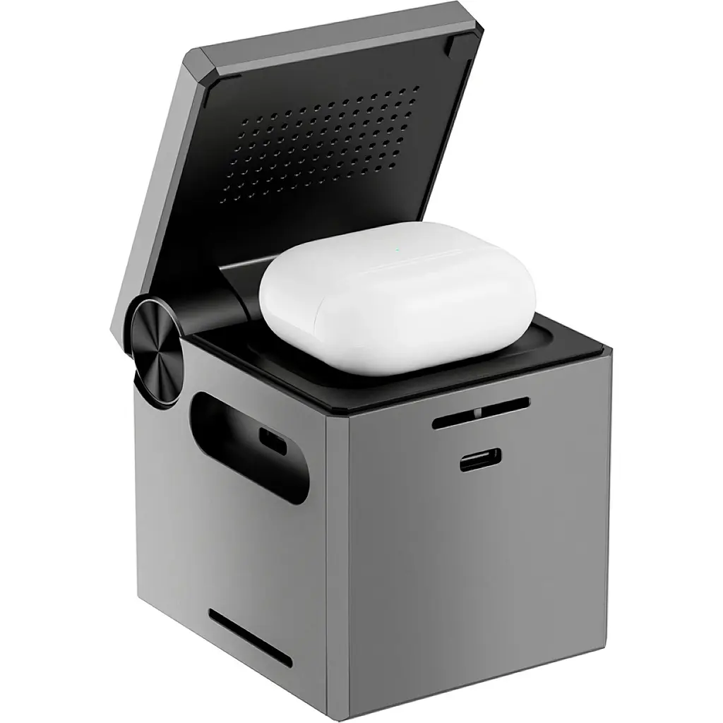 Бездротовий зарядний пристрій WiWU Wi-W030 3in1 Wireless Charger with MagSafe Black [121107] - фото 3